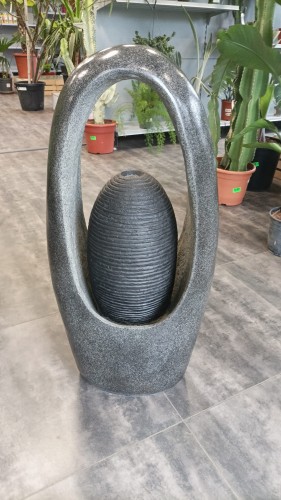 Fontanna ogrodowa LONDYN LED szara z pompką ~ wysokość 90 cm